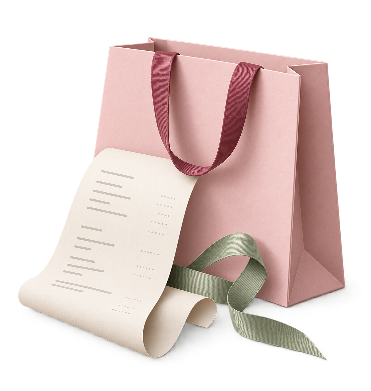 A shopping bag and receipt